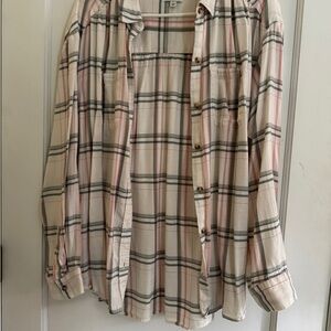 Wonderly Cream and Pink Plaid Button-Down Shirt